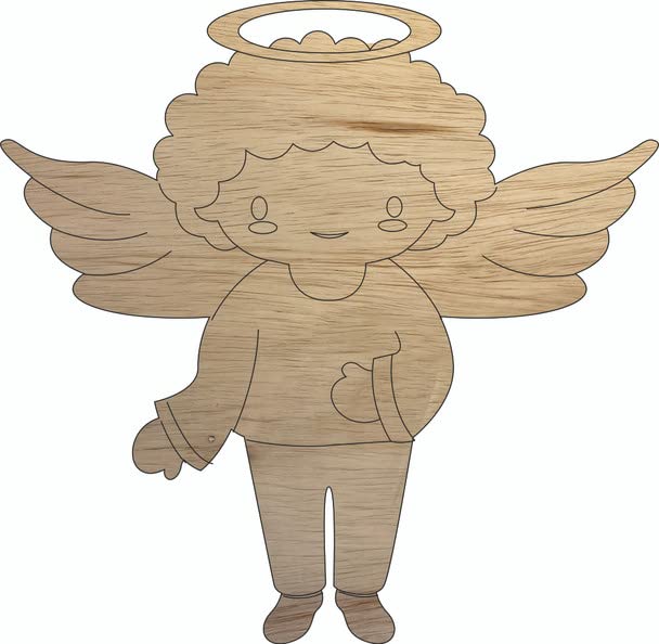 Christmas Angel Wood 7" Shape, Unfinished Real Wood Angel Cutout NEXTCraft