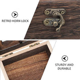 Mipcase Wood Glass Top Jewelry Display Case Accessories Storage, Wooden Jewelry Tray for Collectibles, Home Organization Box with Metal Clasp and Mipcase