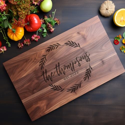 Personalized Cutting Board, Usa Crafted Maple/Walnut Customized Cutting Boards, Save The Date Wedding Gift, Christmas Gifts, Anniversary or Bridal SHOISOWO