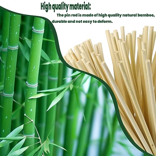 DLOnline 150Pcs Wooden Dowel Rods Wood Sticks - 1/4 x 12 Inch Unfinished Bamboo Sticks Precut Dowels for Crafts and DIY - WoodArtSupply