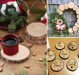 Lemonfilter Natural Wood Slices 12 Pcs 4.7-5.1 Inches Craft Wood Kit Wooden Circles Unfinished Log Wooden Rounds for Arts Crafts Wedding Christmas Lemonfilter