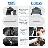 ADVANCE OUTDOOR 8X14 ft Steel Metal Peak Roof Anti-Snow Portable Garage Shelter Storage Shed Carport for Motorcycle Bike or Garden Tools with 2 Roll ADVANCE OUTDOOR