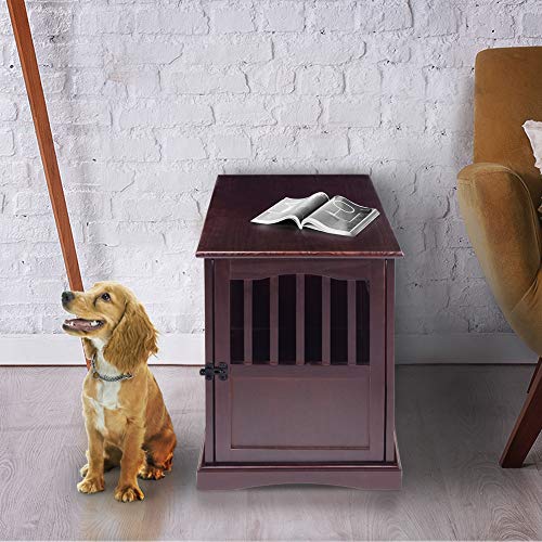Casual Home Wooden Medium Pet Crate, End Table, Espresso Casual Home