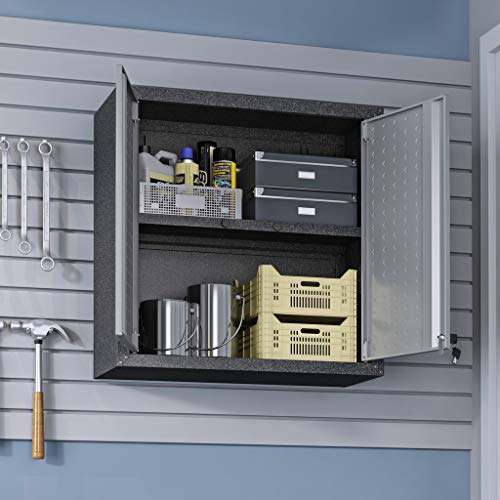 Manhattan Comfort Fortress Floating Garage Storage Cabinet, Black/Grey Manhattan Comfort