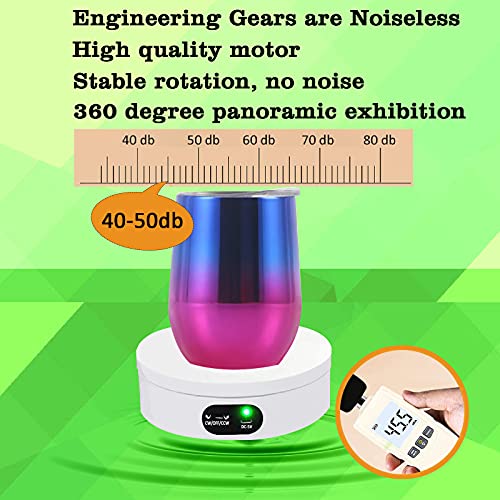 YVV Turner Cup Rotating Display Stand for Epoxy Glitter Tumbler, 360 Degree Automatic Mute Rotating Turntable for Photography Products Tumbler Making YVV