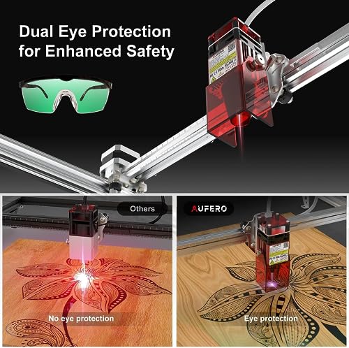 Aufero Laser 1 Laser Engraver, 5W Diode Short Focus Laser Engraver, Laser Engraving Machine for Wood/Leather, 7.1x7.inch Engraving Area, Aufero
