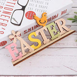 Amosfun Easter Wooden Table Sign Easter Chicken Flower Stand Sign Plaque Tabletop Craft Ornament Centerpiece for Home Office Farmhouse Easter Table Amosfun