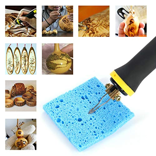 Wood Burning Kit 110V 50W Multifunction Laser Pyrography Machine Professional Wood Burner Tools with 2 Pyrography Pens 20 Assorted Tips Gourd Wood ele ELEOPTION