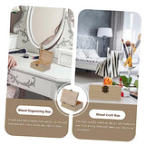 NOLITOY 18 Pcs Wooden Box with Lock Wooden Crafts Paint Brishes Mini Containers Unfinished Treasure Chest Bamboo Jewelry Organizer Wood Gift NOLITOY