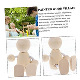 4pcs Unfinished Dolls Pegs Plain Peg Dolls Doll Pegs Peg Doll for Crafts Unfinished Peg People DIY Peg Dolls Puzzle Toys Puppets for Shelf Decor Wood Ciieeo