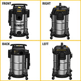 DeWalt DXV08S Wet/Dry Vacuum 8 Gallon 4 Peak HP, Stainless Steel, Silver DEWALT