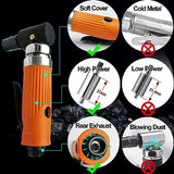 MOMODA 1/4" Mini Air Die Grinder Kit Right Angle 90 Degree Pneumatic Sander 20,000RPM High-power Model with 1/4"(6MM) and 1/8"(3MM) Collets for MOMODA
