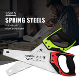 14 in. Pro Hand Saw, 11 TPI Fine-Cut Soft-Grip Hardpoint Handsaw Perfect for Sawing, Trimming, Gardening, Cutting Wood, Drywall, Plastic Pipes, Sharp QYQRQF