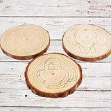 KOHAND 12 PCs 6-7 Inch Wood Slices for Crafts, Unfinished Wood Rounds with Bark, Round Wooden Discs Circles for Christmas Ornaments Wedding Rustic KOHAND