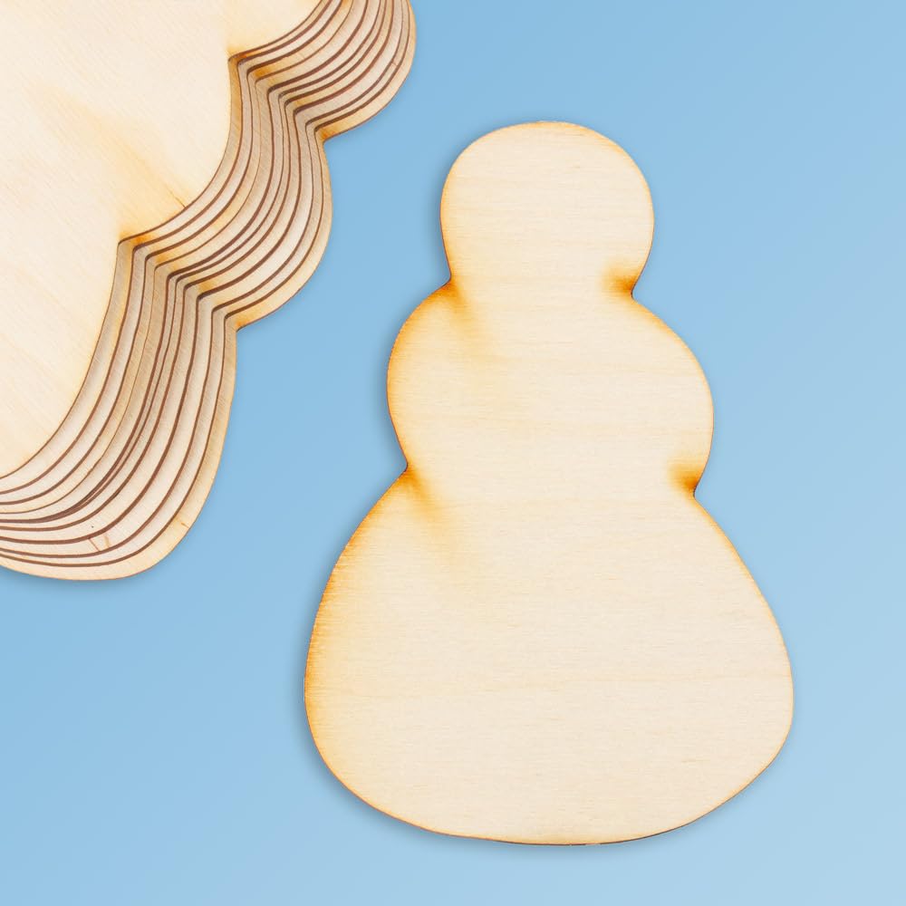 Factory Direct Craft 12 Pieces of Unfinished Wood Snowman Cutout Factory Direct Craft