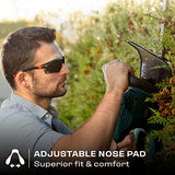 NoCry Safety Sunglasses with Green Tinted Wraparound Lenses; Tinted Safety Glasses for Men and Women with Adjustable Arms & No-Slip Grips; Work NoCry