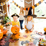 LIOOBO 20PCS Halloween Ghost Festival Decoration Props Puzzle Graffiti Wood Chip Bat Wooden Pendant for Arts and DIY Crafts Creative Decorations LIOOBO