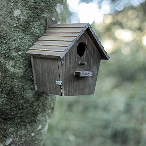 Bird House Black Birdhouse Bird Houses for Outside with Pole Wooden Bird House for Finch Bluebird House Cardinals Hanging Birdhouse Clearance Garden NATUREYLWL