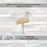 Flamingo Wood Cutouts for crafts, Laser Cut Wood Shapes 5mm thick Baltic Birch Wood, Multiple Sizes Available Elliefont Styles