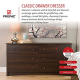 Prepac Fremont Bedroom Furniture: Espresso Double Dresser for Bedroom, 6-Drawer Wide Chest of Drawers, Traditional Bedroom Dresser, EDC-6330-V, 59"W Prepac