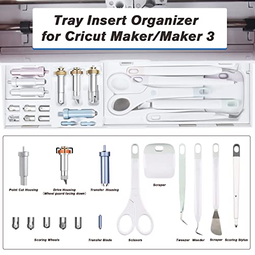 Tools Organizer Insert for Cricut Maker/Maker 3, Maker Cutting Blade Tray Tool Caddy, Blade Storage Drawer Insert Tiga