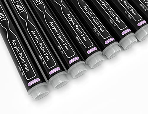 Acrylic Paint Markers Paint Pens Special Colors Set Extra Fine And Medium Tip Combo For Rock Painting, Canvas, Fabric, Glass, Mugs, Wood, Ceramics, TOOLI-ART