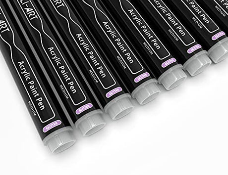 Acrylic Paint Markers Paint Pens Special Colors Set Extra Fine And Medium Tip Combo For Rock Painting, Canvas, Fabric, Glass, Mugs, Wood, Ceramics, TOOLI-ART