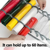 DKHDBD Vinyl Roll Holder with 60 Compartments and Keeper Door Hooks Strap, Clear Organizers Wall Mount for Home Craft Closet (Grey) DKHDBD