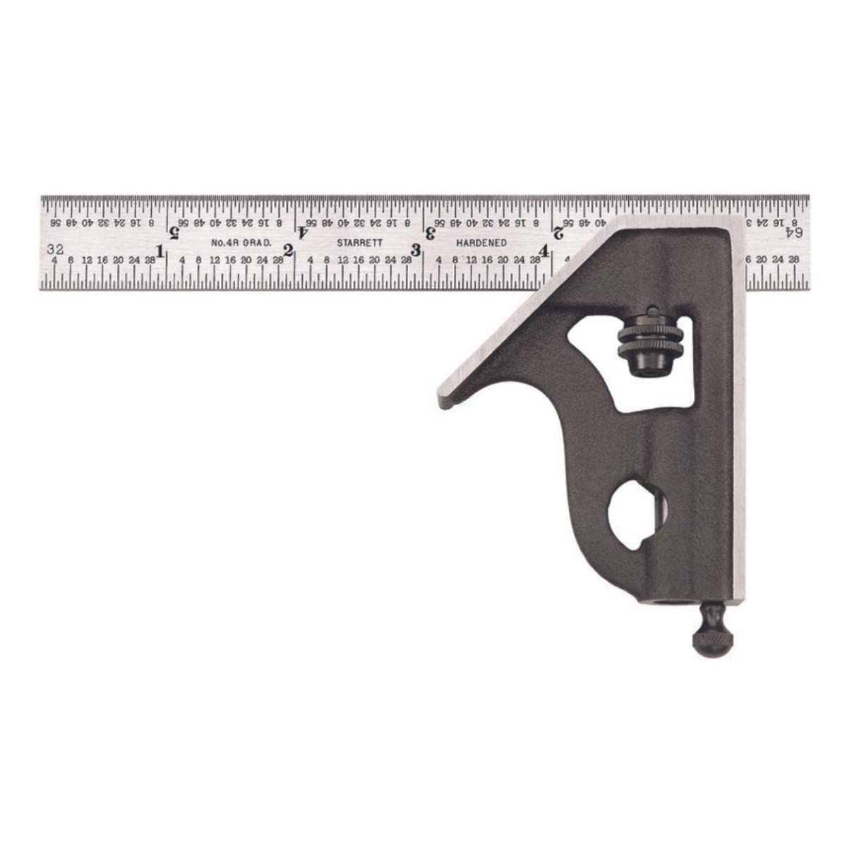 Starrett Steel Combination Square with Square Head - 6" Blade Length, Cast Iron Heads, Hardened Steel, Reversible Lock Bolt, Scriber, Spirit Level - - WoodArtSupply