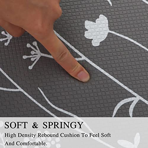 Rempry 2 Pcs Kitchen Rugs and Mats, Cushioned Anti-Fatigue Floor Mat, PVC Non-Slip Waterproof Kitchen Rug Set for Kitchen, Office, Sink Rempry