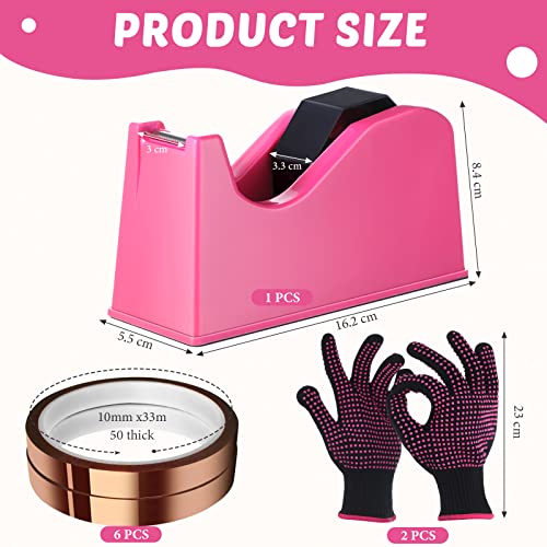 9 Pcs Heat Tape Dispenser Set, Sublimation Tape Dispenser 2 Pcs Heat Resistant Gloves with Silicone Bumps 6 Pcs Heat Tape for Sublimation Nonskid Sabary