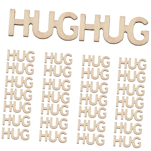 COOPHYA 100pcs DIY Wood Crafts Decorative Wood Hug DIY Wood Cutouts Wedding Table Confetti Wooden Table Scatter Unfinished Wood Crafts Wedding Favors COOPHYA