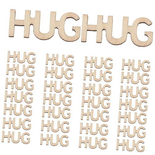 COOPHYA 100pcs DIY Wood Crafts Decorative Wood Hug DIY Wood Cutouts Wedding Table Confetti Wooden Table Scatter Unfinished Wood Crafts Wedding Favors - WoodArtSupply