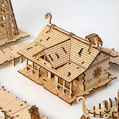 bennama 3D Wooden Puzzles Viking Port Invasion Model Kits, Brainteaser and Puzzle for Christmas/Birthday,Gifts for Adults and Teens to Build bennama