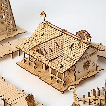 bennama 3D Wooden Puzzles Viking Port Invasion Model Kits, Brainteaser and Puzzle for Christmas/Birthday,Gifts for Adults and Teens to Build - WoodArtSupply