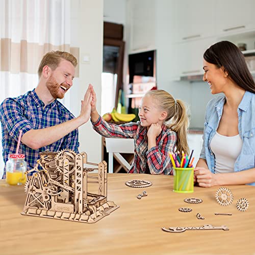 ROKR Marble Run 3D Wooden Puzzles Model Building Kits for Adults - Educational Project Brain Teaser, DIY Crafts for Adults & Kids (Ladder) - WoodArtSupply