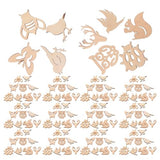 Operitacx 150pcs Unfinished Mini Wooden Ornaments Animal Theme Natural Wood Slices DIY Mini Wood Cutouts Ornaments Art Craft Classroom Decoration Operitacx