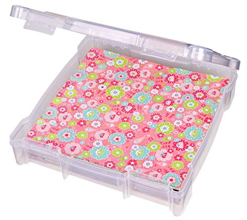 ArtBin 6912AB Essentials One-Compartment 12" x 12" Box, Art & Craft Organizer, [1] Plastic Storage Case, Clear, 14.125" x 13.625" x 3" - WoodArtSupply