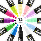 Arrtx Acrylic Jumbo Markers 10mm Broad Tips Acrylic Paint Pens for Stone, Glass, Easter Egg, Wood and Fabric Painting-No Toxic,No Odor Arrtx