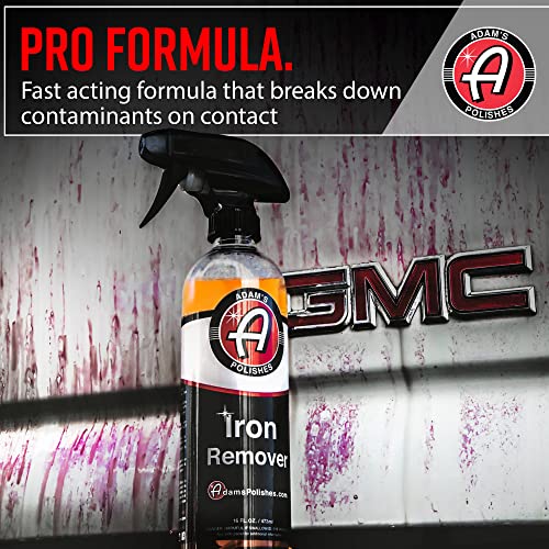 Adam's Polishes Iron Remover (16oz) - Iron Out Fallout Rust Remover Spray for Car Detailing | Remove Iron Particles in Car Paint, Motorcycle, RV & Adam's Polishes