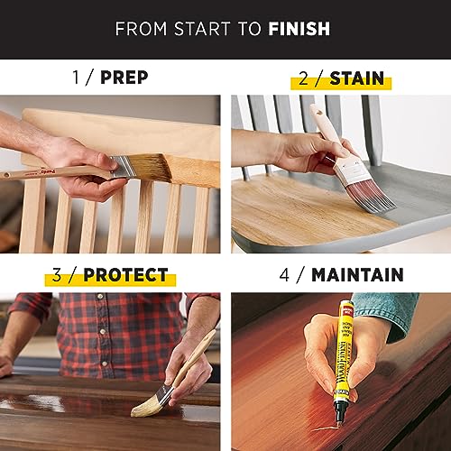 Minwax PolyShades Wood Stain + Polyurethane Finish – ½ Pint, Tudor, Satin - WoodArtSupply