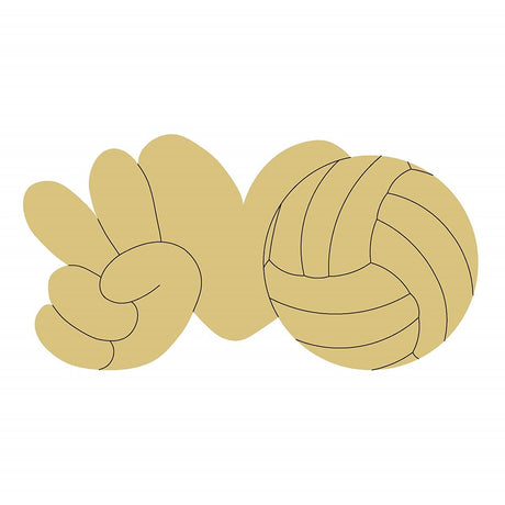 Peace Love Volleyball Design by Lines Cutout Unfinished Wood Sports Décor Coloring Book America Door Hanger Everyday MDF Shape Canvas Style 1 Art 1 Diverse Woodworking