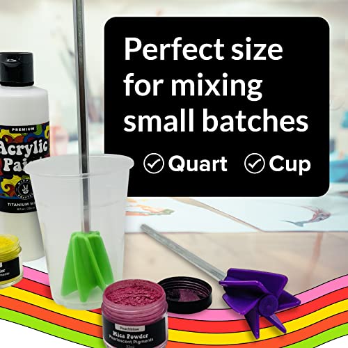 Art Resin Mixer Epoxy Mixer and Paint Mixer Drill Attachment Paint Stirrers for Drill Mud Mixer Quart or Gallon Mixing Tools Crafting Epoxy Resin - WoodArtSupply