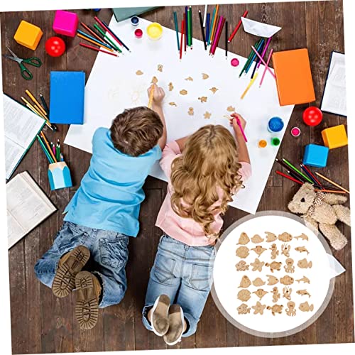 ABOOFAN 1000 Pcs Marine Life Wood Chips Wooden Sea Life Slices Wood Cutouts Ocean Animal Wooden Slices Unfinished Wood Animal Fish Cutouts Seahorse ABOOFAN