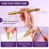 LIGHTWISH Metallic Paint Pens Glitter Markers,Sparkle Ultra Fine Point 0.7mm Acrylic Paint Markers,Super Golden Metallic Markers for Black Paper LIGHTWISH