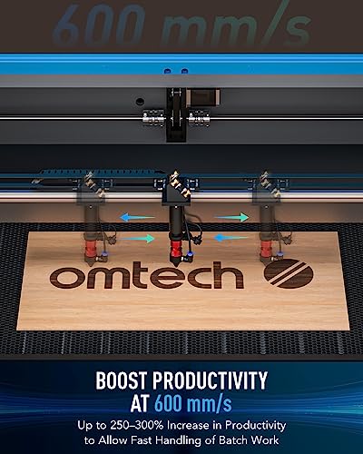 OMTech 100W CO2 Laser Engraver with LightBurn & Water Chiller, 24"x40" Laser Engraving Cutting Machine with Autofocus Autolift 2 Way Pass Air Assist,