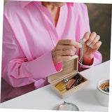 NOLITOY 6 Pcs Clamshell Wooden Box Unfinished Wood Treasure Chest Wooden Treasure Ornament Container Makeup Case Organizer Hinged Gift Cases Office NOLITOY