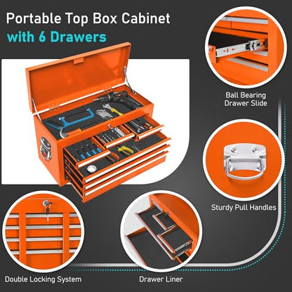 INTERGREAT 8 Drawer Rolling Tool Chest, High Capacity Tool Chest with Wheels, 2-in-1 Detachable Tool Storage with Large Cabinet for Garage, - WoodArtSupply