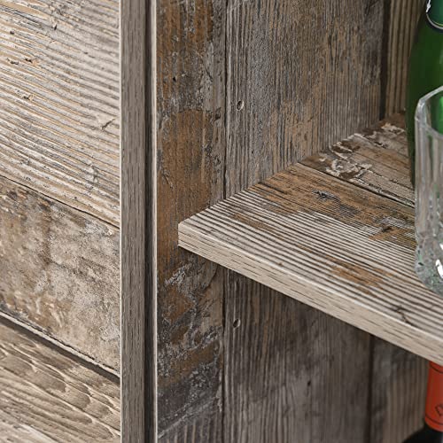 HOMCOM Freestanding Rustic Kitchen Buffet with Hutch, Pantry Storage Cabinet with Sliding Barn Door, Adjustable Shelf, Vintage Wood HOMCOM