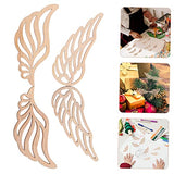 SEWACC Wedding Decorations 100pcs Angel Wings Wood Piece Wood Crafts for Blank Woon Signs Blank Labels Angel Wing Ornaments Angel Wings Cutouts SEWACC